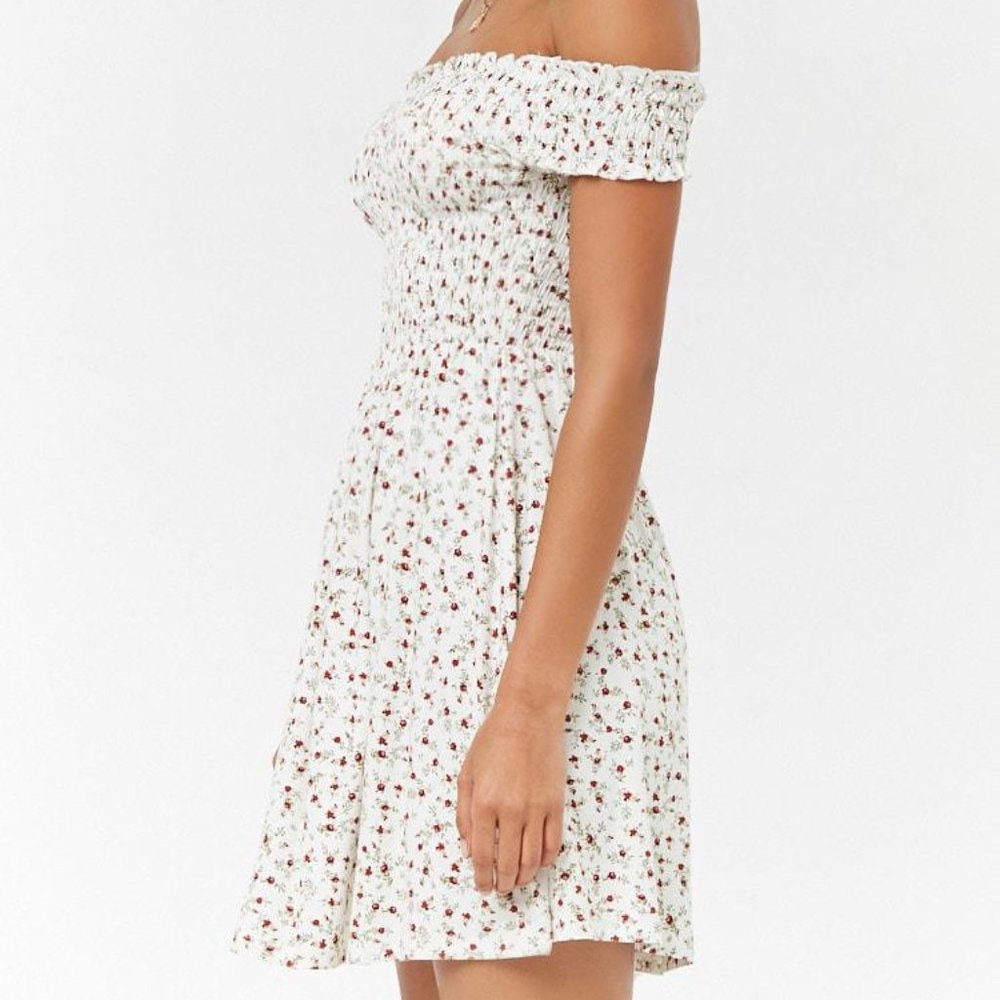 Smocked Floral Off-the-Shoulder Romper